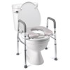 Raised Toilet Seat - 350LB Capacity, Toilet Seat Risers for Seniors, Toilet Seat with Armrests, Comfortable Cushion, Durable Design - 2 of 4