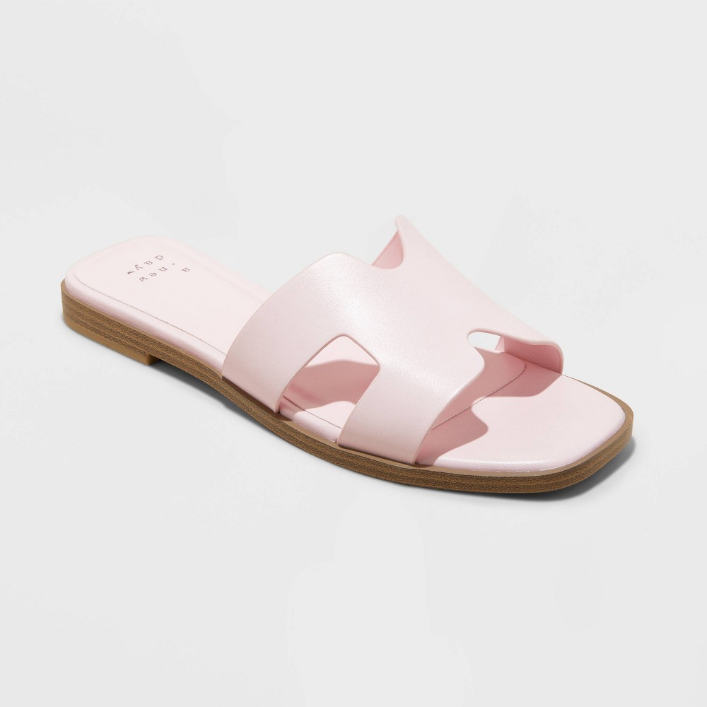 Women's Nina H-Band Slide Sandals - A New Day™ Pink 9