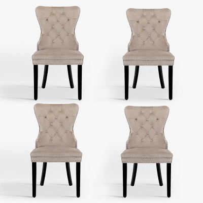 WestinTrends  Velvet Upholstered Tufted Dining Chairs (Set of 4)