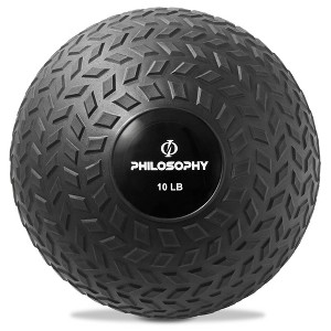 Philosophy Gym Slam Ball - Weighted Fitness Medicine Ball with Easy Grip Tread - 1 of 4
