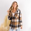 Women's Plaid Drawstring Hooded Jacket - Cupshe - 3 of 4