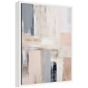 Kate and Laurel Rustic Melody Framed Canvas Wall Art by Amy Lighthall 18 x 24 Sylvie White, Modern, Abstract Art for Wall Decor, Living Room, Bedroom - 1 of 4