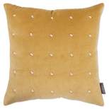18"x18" Indoor French Knots Square Throw Pillow Gold - Pillow Perfect