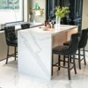 INFURNIC Counter and Bar Stools Velvet Upholstered Barstools with Tufted Back and Nailhead Trim for Home, Black, 24.4"*19.7"*41.3" - 3 of 4