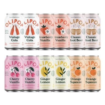 Olipop - The Sampler, 6-Flavor Soda Variety Pack (12 Oz, 12-Pack)
