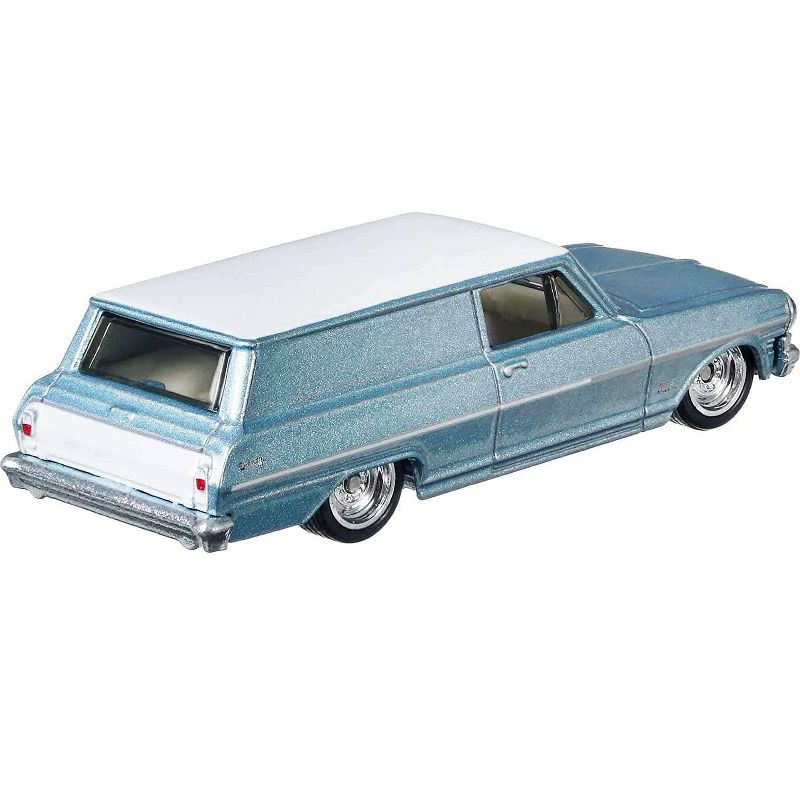 1964 Chevrolet Nova Panel Light Blue Metallic with White Top "Fast Wagons" Series Diecast Model Car by Hot Wheels, 3 of 4