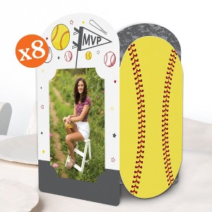 Big Dot of Happiness Fastpitch Softball Photo Holder Centerpieces, 4x6 Picture Display Box, Sports Table Decoration for Kids Birthday Decor, 8 Count - 1 of 4