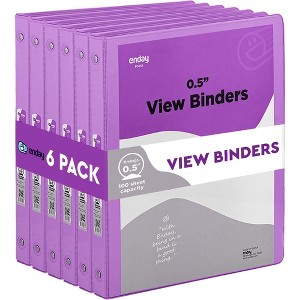 Enday 0.5-Inch 3-Ring View Binder With 2-Pockets - 6 Packs - 1 of 4