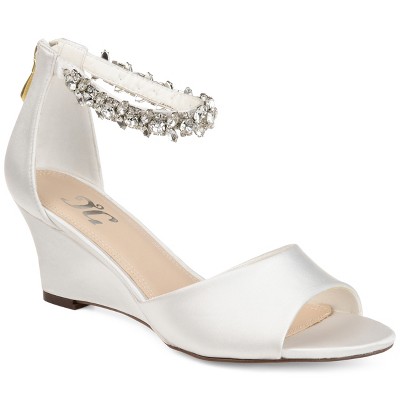 Journee Collection Women's Connor Back Heel Zip Open Toe Wedge