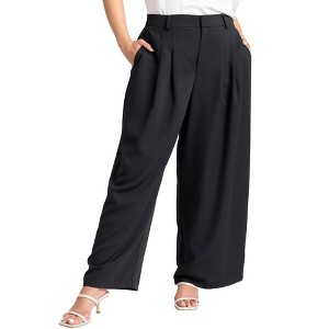 ELOQUII Women's Plus Size The Fluid Crepe Wide Leg Pant - 1 of 4