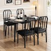 Glass Dining Table Set, Kitchen Table and Chairs with Chamfer Design, 3/5 Piece Dining Room Table Set with Cushion Seats - 2 of 4