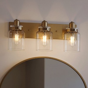 Urban Ambiance Luxury Vintage Bath Light 8.625''H x 21.625''W,  Olde Brass Finish,  Bridgeport Collection, UHP4192 - 1 of 4