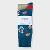 Men's Mushroom Print Novelty Crew Socks 2pk - Goodfellow & Co™ Teal Green 7-12 - 2 of 3