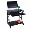 Syemin Desks Adjustable Overbed Bedside Table with Wheels Moveable Computer Desk Bedside Table with Wheels, Black, 24.8"*10.63"*29.53" - 2 of 4