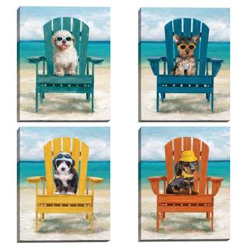 Set of 4 Beach Club Beauties Unframed Wall Canvases - Masterpiece Art Gallery