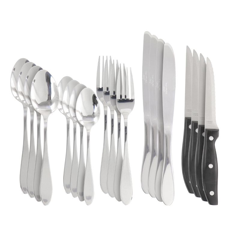 Oster Silvermist 20 Piece Stainless Steel Flatware Set with Steak Knives, 5 of 9