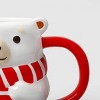 16 fl oz Christmas Earthenware Figural Polar Bear Mug - Wondershop™ - 3 of 3