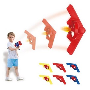 Lunar Launcher Toy Flying Airplane Disc - 6 Flying Airplane Set for Kids Flies Over 50 Feet, perfect for Indoor and Outdoor play – Play22Usa - 1 of 4