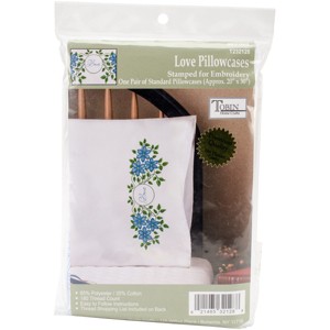Tobin Stamped For Embroidery Pillowcase Pair 20"X30"-Love - 1 of 3