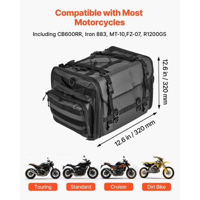 HBEZON Expandable 40-60L Motorcycle Tail Bag with Waterproof Rain Cover, Foldable Design, Shoulder Straps, Pocket and Elastic Cord — фото 6