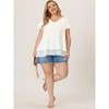 Agnes Orinda Women's Plus Size V Neck Short Flare Sleeve Double Layers Chiffon Casual Summer Blouses - 3 of 4