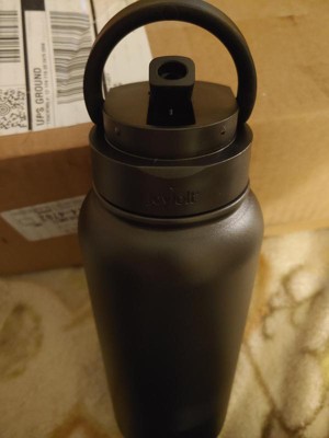 JoyJolt Vacuum Insulated 32-oz. Water Bottle with Flip Lid & Sport Straw Lid, Black