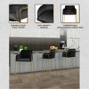LeisureMod Axis 40" Upholstered Pub Chair Bar Stool Set of 2 with Gold Stainless Steel Base, Armrest & Footrest - Modern Accent for Kitchen & Bar - 4 of 4