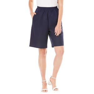 Jessica London Women's Plus Size Linen Short - 1 of 4