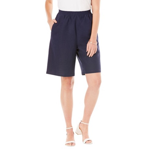 Women's plus shop size linen shorts