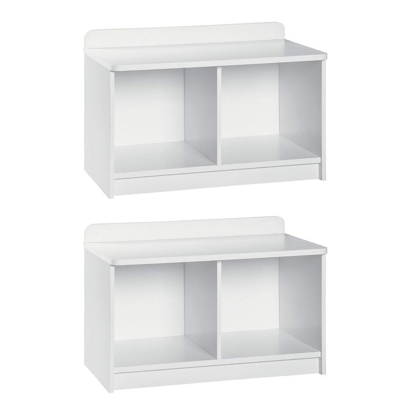 ClosetMaid Cubeical 149400 Heavy Duty Wood 2-Cube Storage Bench, White (2 Pack), 1 of 6