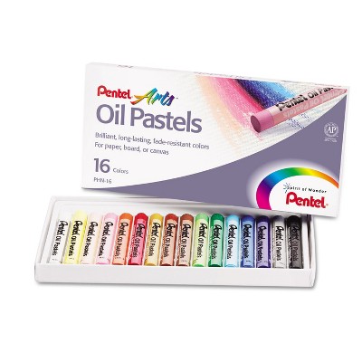 Pentel Oil Pastel Set With Carrying Case 16-Color Set Assorted 16/Set PHN16