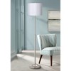 360 Lighting Abba Modern Floor Lamp 66" Tall Brushed Nickel Silver Metal White Hardback Drum Shade for Living Family Room Bedroom Office House Home - 2 of 4