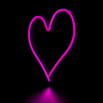 Pink Heart LED Neon Style Valentine's Day Sign