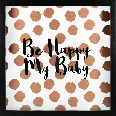 RoomMates Framed Wall Poster Prints Happy Baby - Rose Gold