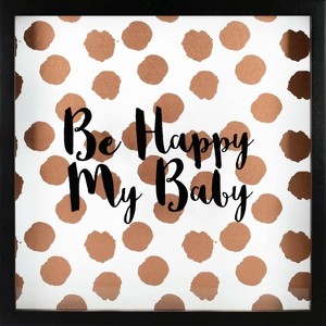RoomMates Framed Wall Poster Prints Happy Baby - Rose Gold - 1 of 4