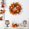 Nearly Natural 24” Autumn Pumpkin, Gourd and Berries in Assorted Colors Artificial Fall Wreath - 3 of 3