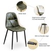 Hyleory Modern Upholstered Vintage Leather Dining Chairs Set of 2 with Metal Legs and High Back, for Kitchen and Dining Room - 3 of 4