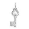 Black Bow Jewelry 14k White Gold, Hannah Collection, Mini Initial M Shamrock Key Charm - 3 of 4