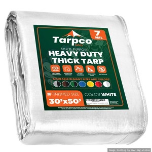 Tarpco Safety Heavy Duty 7 Mil Tarp Cover, UV Resistant, Rip Proof for Roof, Camping, Patio, Pool, Boat - 1 of 4