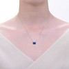 14K Yellow Gold Plated Petite Pendant Necklace with Radiant Cut Blue Sapphire Cubic Zirconia and Halo, legant Design Featuring a Sparkling Solitaire - 2 of 3
