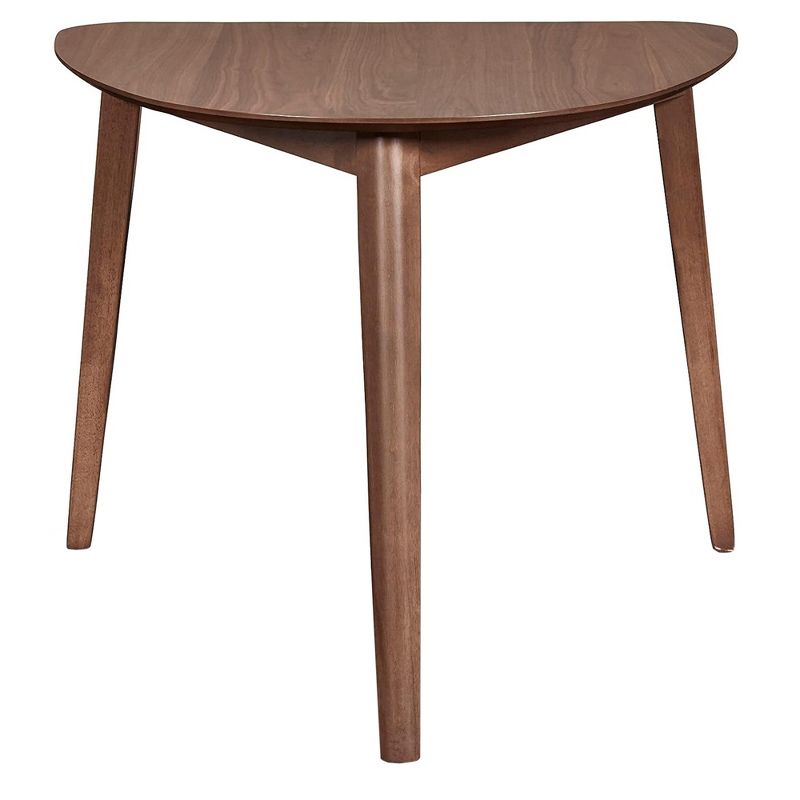 New Classic Furniture Oscar Triangular Corner Table w/Tapered-Leg Design & Veneer Walnut Tabletop Ideal for Loft, Apartment, Dorm Room or Small House, 2 of 7