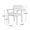 VASIP Outdoor Acacia Dining Chairs, Weathered Wood Chairs, Set of 2, Slatted Seat and One Open Back for Kitchen Patio Backyard Deck - 3 of 4