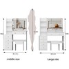 Kumasinova 37"/41" Makeup Vanity Desk with Padded Stool,Vanity Table with Brightness Adjust LED Mirror,Touch Control,Makeup Table for Bedroom,White - 2 of 4