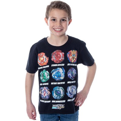 Seven Times Six Beyblade Burst Boys' Spinner Tops T-Shirt Black