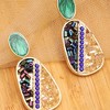SOHI Women's Green Crystal Drop Earrings - 2 of 3