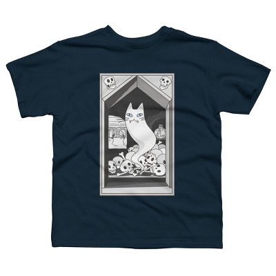 Boy's Design By Humans Ghost cat the Keeper of the Crypt By runcatrun T-Shirt
