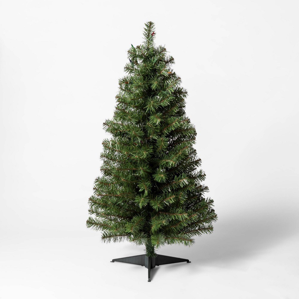3ft Pre-Lit Slim Alberta Spruce Artificial Christmas Tree - Wondershop , Green
