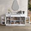 Hitow Buffet Cabinet with Interior Door Shelves Glass Door Display Buffet Sideboard 3 Drawers Coffee Bar Station Kitchen Storage Cabinet for Dining - 2 of 4