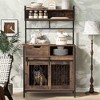 Gulches Rustic Brown Dog Crate Furniture with Hooks and Charging Ports - 2 of 4