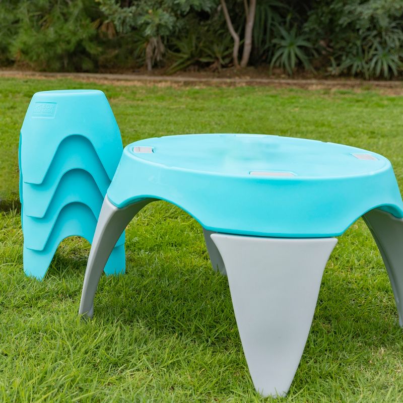 ECR4Kids Ayana Table and Stool Set, Plastic Kids' Table and Chairs, 5 of 14